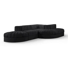 Rummi Black Velvet Performance Fabric Upholstered 5pc. Modular Sectional