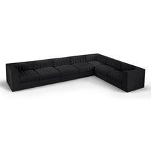 Rummi Black Velvet Performance Fabric Upholstered 7pc. Modular Sectional