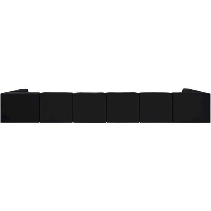 Rummi Black Velvet Performance Fabric Upholstered 8pc. Modular Sectional