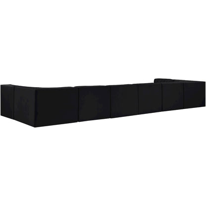 Rummi Black Velvet Performance Fabric Upholstered 8pc. Modular Sectional