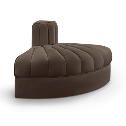 Rummi Brown Velvet Performance Fabric Upholstered Modular Chair