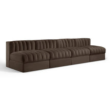 Rummi Brown Velvet Performance Fabric Upholstered 4pc. Modular Sofa