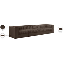 Rummi Brown Velvet Performance Fabric Upholstered 4pc. Modular Sofa
