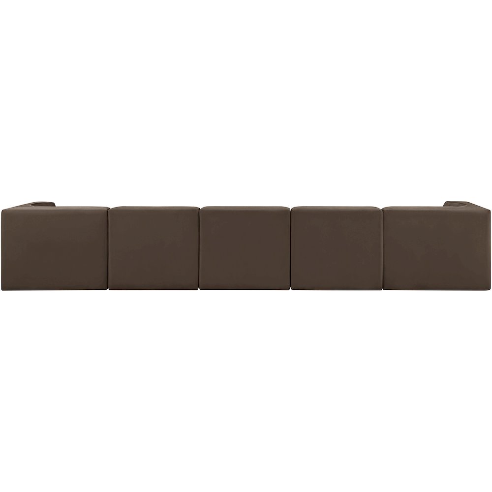 Rummi Brown Velvet Performance Fabric Upholstered 5pc. Modular Sofa
