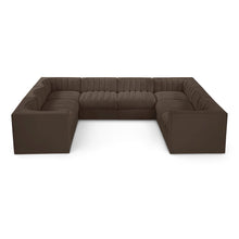 Rummi Brown Velvet Performance Fabric Upholstered 8pc.Modular Sectional