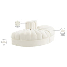 Rummi Cream Velvet Performance Fabric Upholstered 2pc. Modular Loveseat