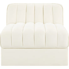 Rummi Cream Velvet Performance Fabric Upholstered Modular Chair
