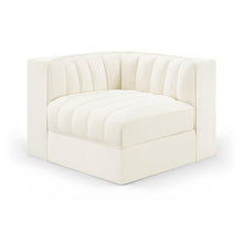 Rummi Cream Velvet Performance Fabric Upholstered Modular Chair