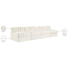 Rummi Cream Velvet Performance Fabric Upholstered 4pc. Modular Sofa