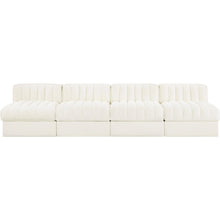 Rummi Cream Velvet Performance Fabric Upholstered 4pc. Modular Sofa