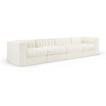 Rummi Cream Velvet Performance Fabric Upholstered 4pc. Modular Sofa