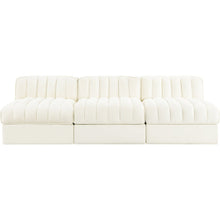 Rummi Cream Velvet Performance Fabric Upholstered 3pc. Modular Sofa