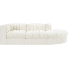 Rummi Cream Velvet Performance Fabric Upholstered 3pc. Modular Sectional
