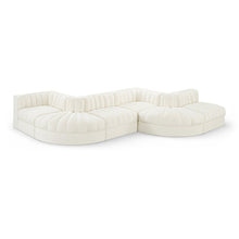 Rummi Cream Velvet Performance Fabric Upholstered 6pc. Modular Sectional