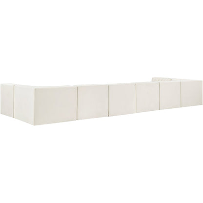 Rummi Cream Velvet Performance Fabric Upholstered 8pc. Modular Sectional