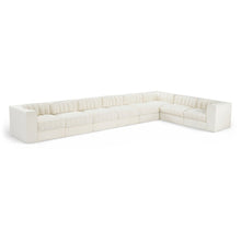 Rummi Cream Velvet Performance Fabric Upholstered 8pc. Modular Sectional