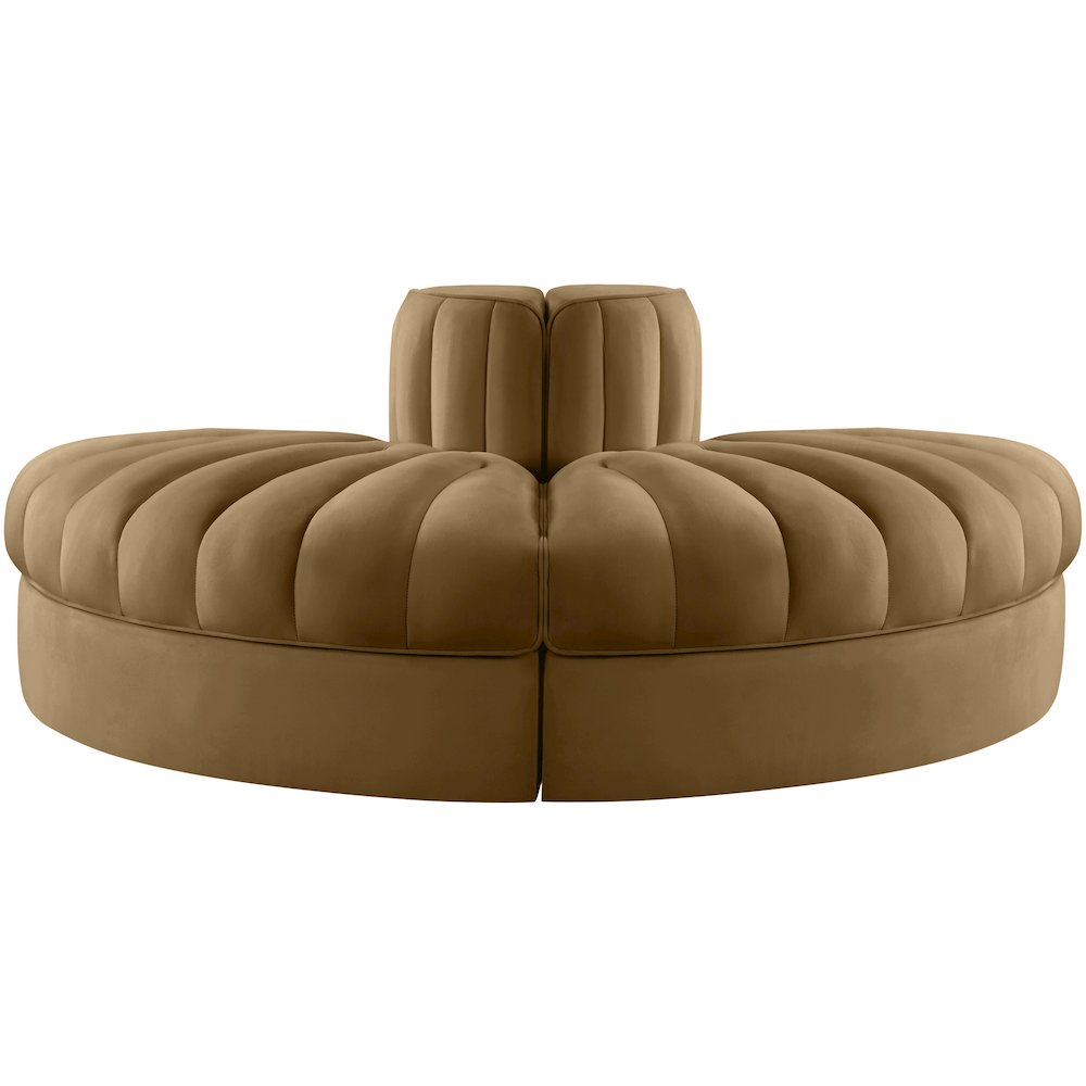 Rummi Saddle Velvet Performance Fabric Upholstered 2pc. Modular Loveseat