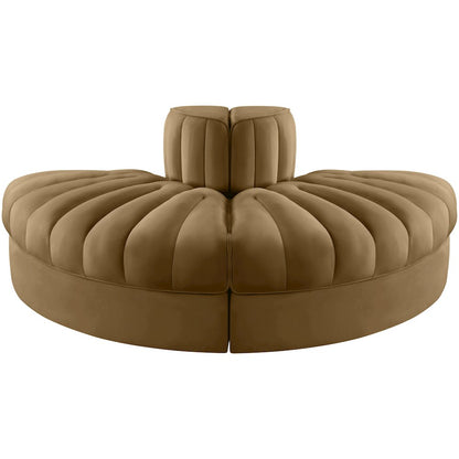 Rummi Saddle Velvet Performance Fabric Upholstered 2pc. Modular Loveseat