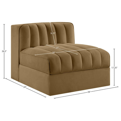 Rummi Saddle Velvet Performance Fabric Upholstered Modular Chair