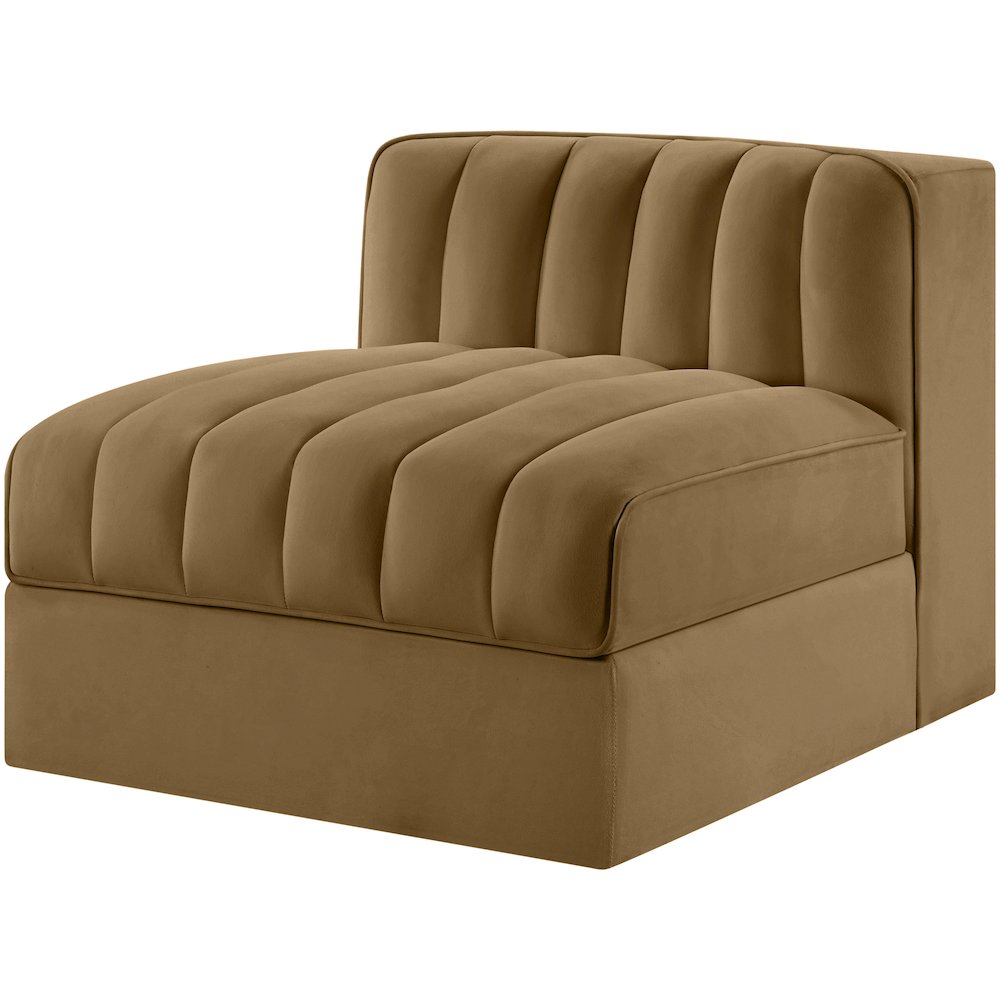 Rummi Saddle Velvet Performance Fabric Upholstered Modular Chair