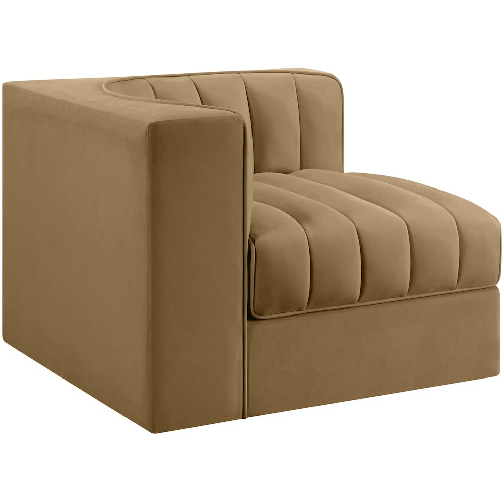Rummi Saddle Velvet Performance Fabric Upholstered Modular Chair