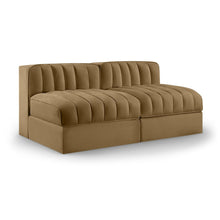 Rummi Saddle Velvet Performance Fabric Upholstered 2pc. Modular Loveseat