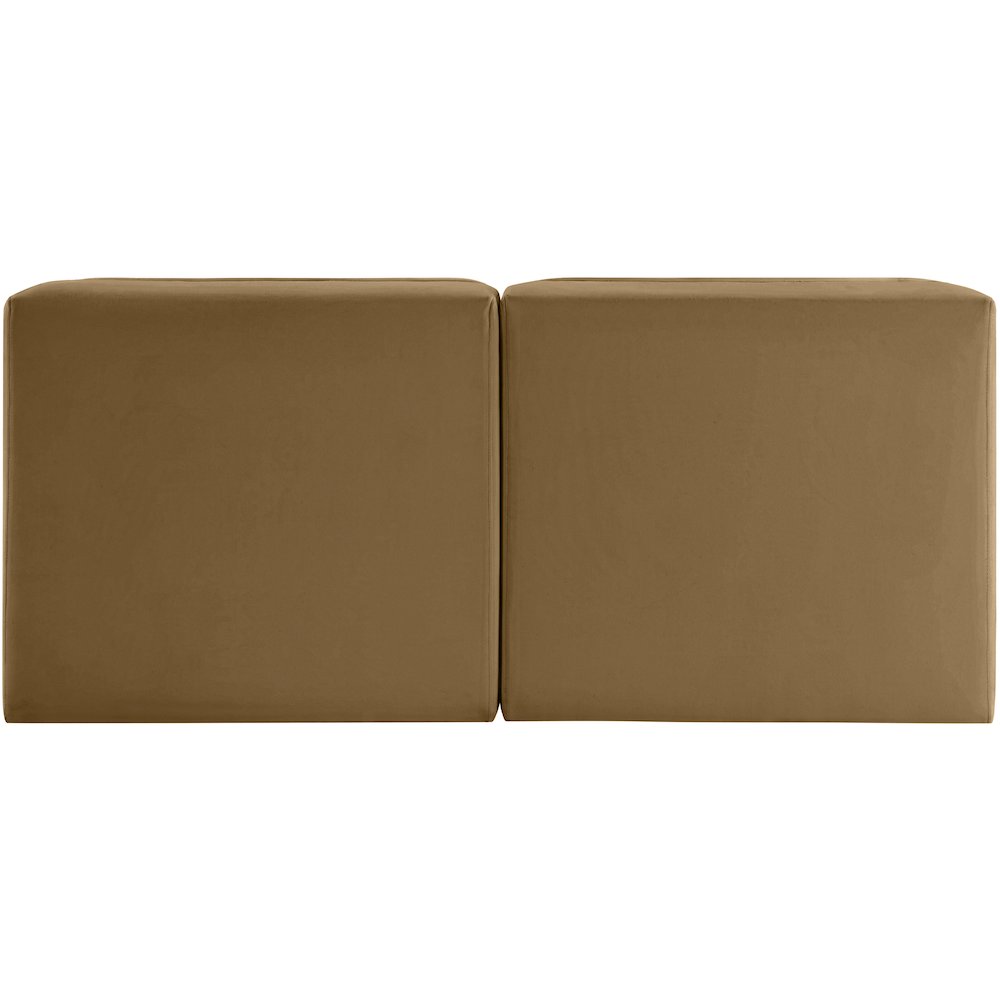 Rummi Saddle Velvet Performance Fabric Upholstered 2pc. Modular Loveseat