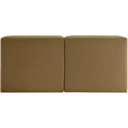 Rummi Saddle Velvet Performance Fabric Upholstered 2pc. Modular Loveseat