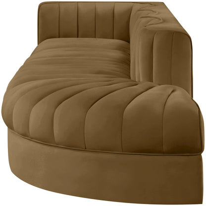Rummi Saddle Velvet Performance Fabric Upholstered 4pc. Modular Sectional