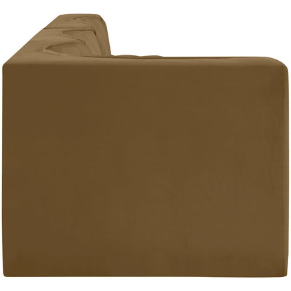 Rummi Saddle Velvet Performance Fabric Upholstered 4pc. Modular Sectional