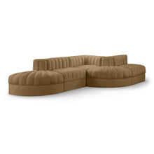 Rummi Saddle Velvet Performance Fabric Upholstered 5pc. Modular Sectional