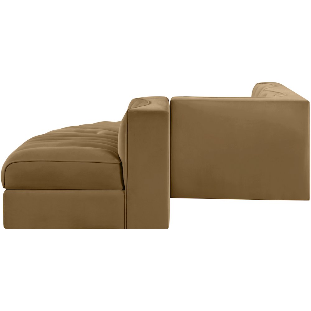 Rummi Saddle Velvet Performance Fabric Upholstered 5pc. Modular Sectional