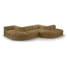 Rummi Saddle Velvet Performance Fabric Upholstered 6pc. Modular Sectional