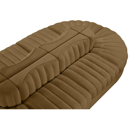 Rummi Saddle Velvet Performance Fabric Upholstered 8pc. Modular Sectional