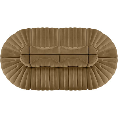 Rummi Saddle Velvet Performance Fabric Upholstered 8pc. Modular Sectional