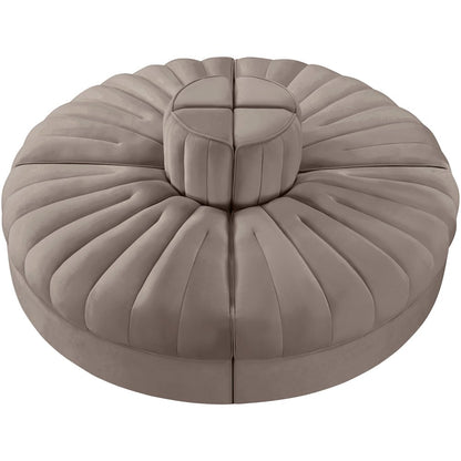 Rummi Taupe Velvet Performance Fabric Upholstered 4pc. Modular Sofa