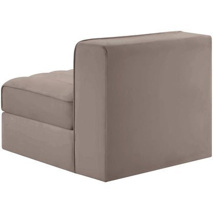 Rummi Taupe Velvet Performance Fabric Upholstered Modular Chair