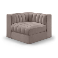 Rummi Taupe Velvet Performance Fabric Upholstered Modular Chair