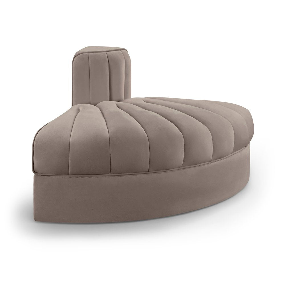 Rummi Taupe Velvet Performance Fabric Upholstered Modular Chair
