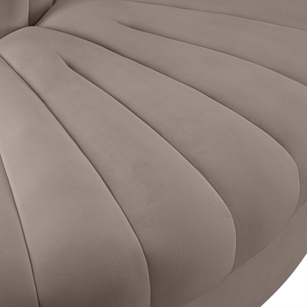 Rummi Taupe Velvet Performance Fabric Upholstered Modular Chair