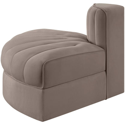 Rummi Taupe Velvet Performance Fabric Upholstered Modular Chair