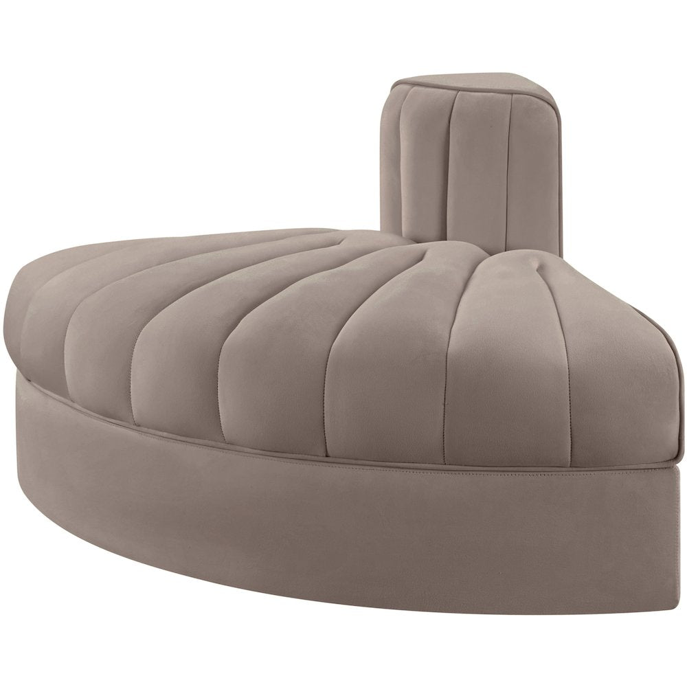 Rummi Taupe Velvet Performance Fabric Upholstered Modular Chair