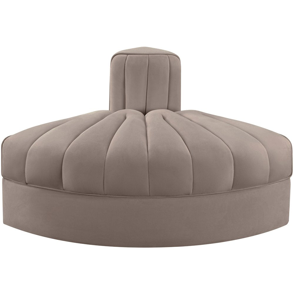 Rummi Taupe Velvet Performance Fabric Upholstered Modular Chair