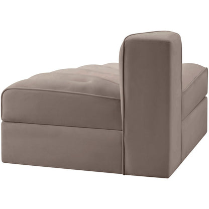Rummi Taupe Velvet Performance Fabric Upholstered Modular Chair