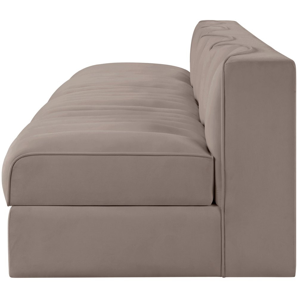 Rummi Taupe Velvet Performance Fabric Upholstered 4pc. Modular Sofa