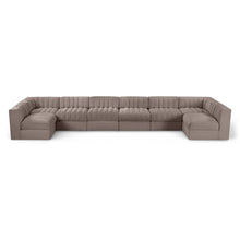 Rummi Taupe Velvet Performance Fabric Upholstered 8pc. Modular Sectional