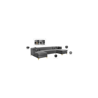 Graham Grey Velvet 3pc. Sectional