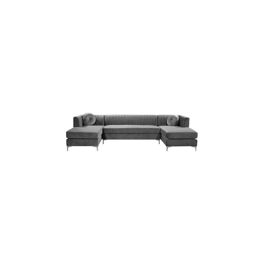 Graham Grey Velvet 3pc. Sectional