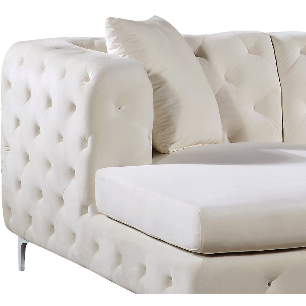 Gail Cream Velvet 3pc. Sectional