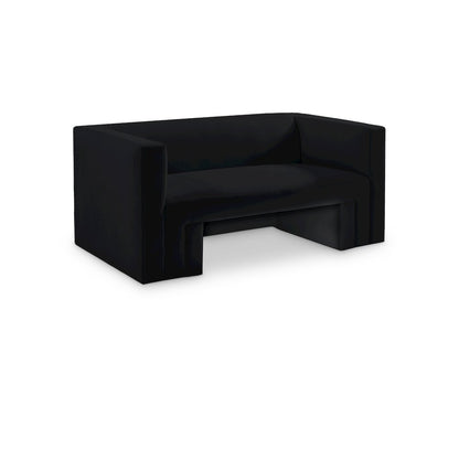 Henson Black Velvet Loveseat